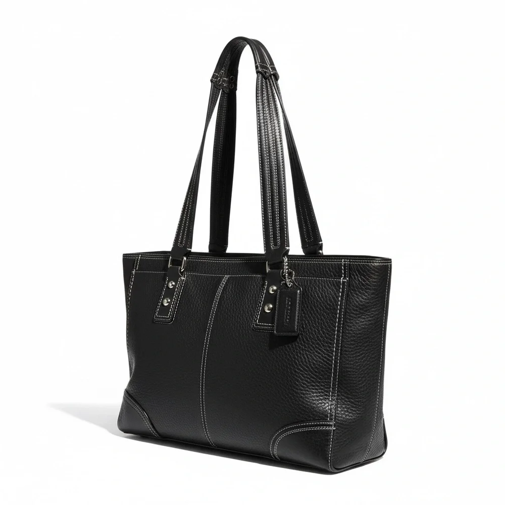 ✨ Coach Legacy Pebbled Leather Tote – Black | EUC | Luxury Classic ✨ - Picture 12 of 16